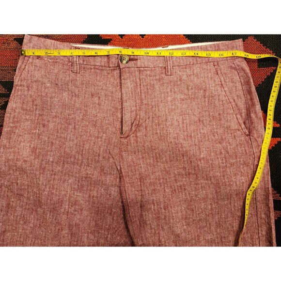Old Navy Men's Ultimate Slim Built-In Flex Shorts Size 34 Red Herringbone - Picture 3 of 7